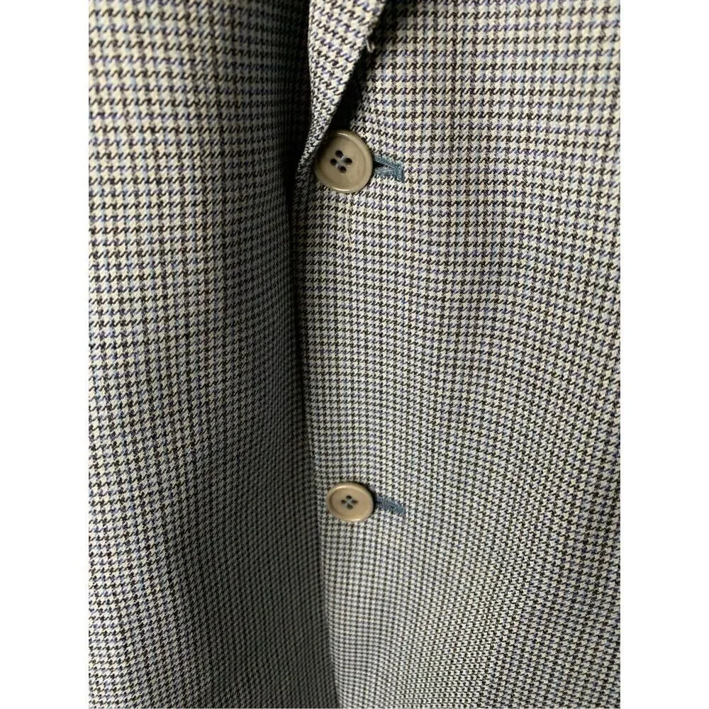 Canali 100% wool blazer suit jacket patterned double vented men's size 52